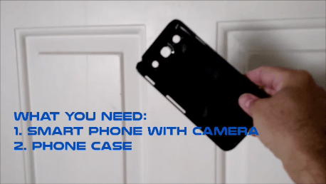 Cell phone peephole hack phone case